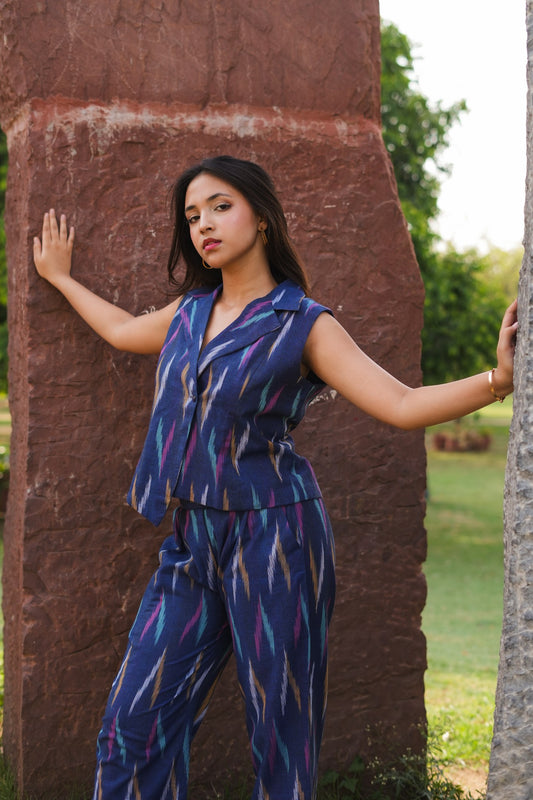 Midnight Ikat Waistcoat Set