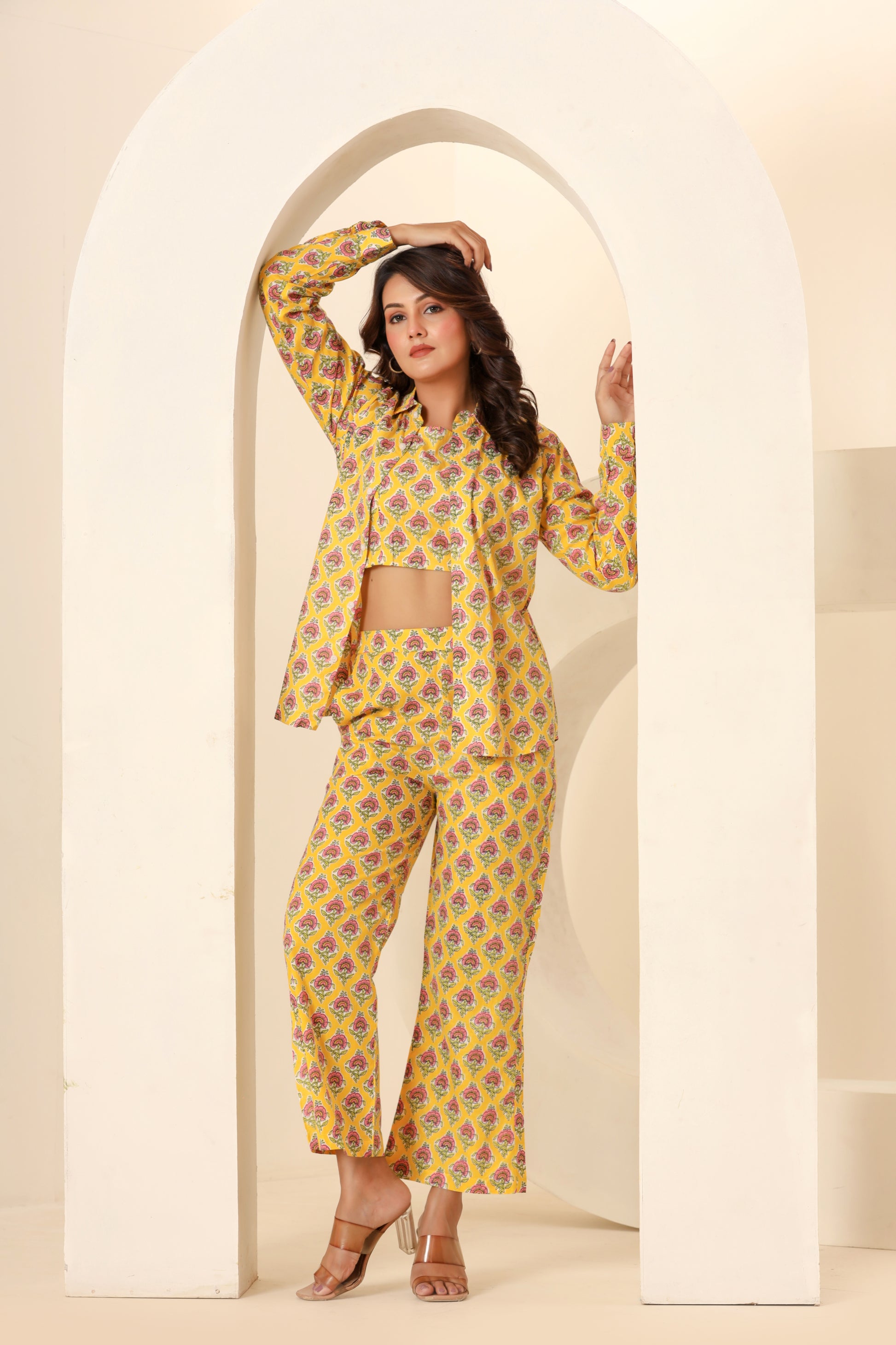 Stylish look of amber color coord set