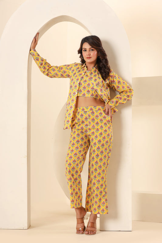 Front look of amber color coord set
